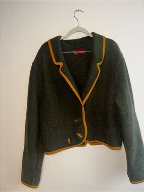 Geiger Women's Button Pure Wool Sweater Cardigan Made In Austria Size 42
